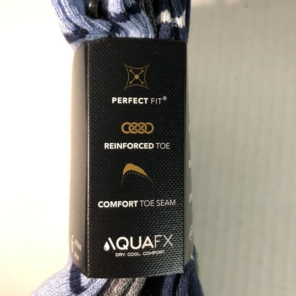 Gold Toe Socks Men Size 6-12.5 “Stanton Crew” Long Dress Socks 6 Pairs Blue/gray - Picture 3 of 7